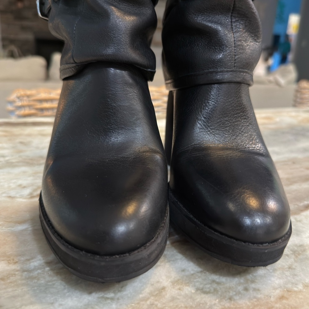 Women’s LUCKY BRAND Nathari Foldover black leather knee high boot- Size 8.5 - Picture 7 of 11